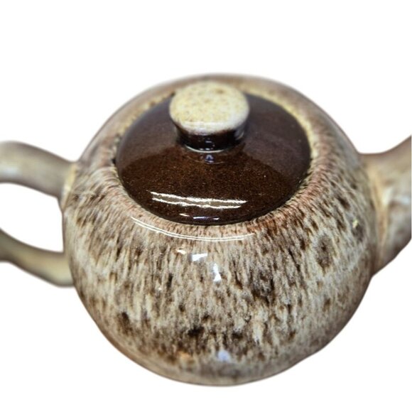 Vintage Pottery Teapot, Clay Pottery Drip Glazed, Single Cup Teapot, Hand Made, - Picture 3 of 9